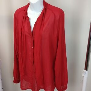 Red sheer blouse